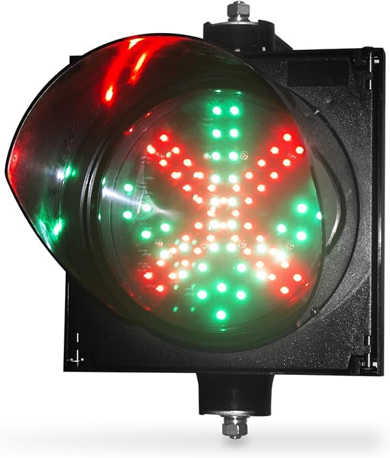 BBMi 200mm(8inch) Red Cross Green Arrow 2 in 1 LED Traffic Light, IP65 Waterproof Traffic Signals Lamp(85-265V AC).