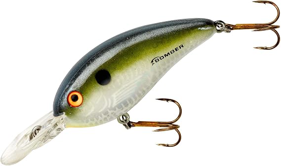 Bomber Lures Fat Free Shad Crankbait Bass Fishing Lure, Tennesee Shad, Guppy (2 3/8 in, 3/8 oz, 4-6' Depth) (BD5MDTS)