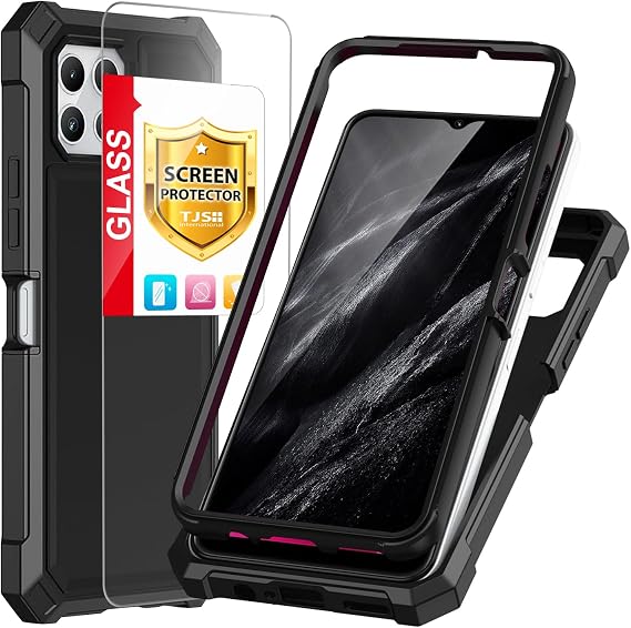TJS Compatible for T-Mobile Revvl 7 5G Phone Case (Black)