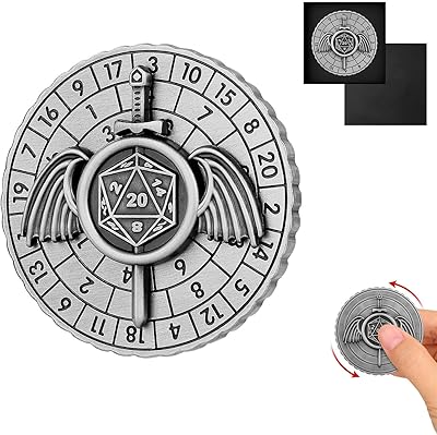 Holyblade Roulette Dice Spinner for DND Dice Set, Dragon Metallic D&D Dice with Gift Case for DND Game, RPG Role Playing Table Game Gifts Black
