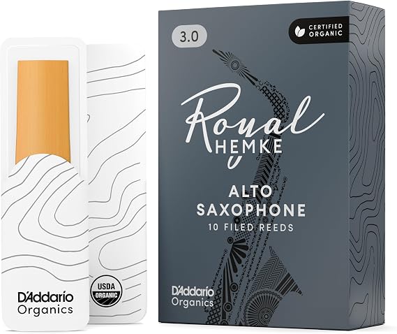 D'Addario Hemke Organic Alto Sax Reeds Strength 3.0, 10-Pack