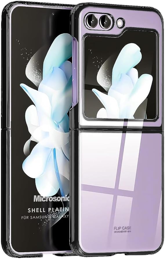 Microsonic Samsung Galaxy Z Flip 6 için Kılıf Shell Platinum Siyah [Galaxy Z Flip 6 ile Uyumlu Kılıf - Siyah]