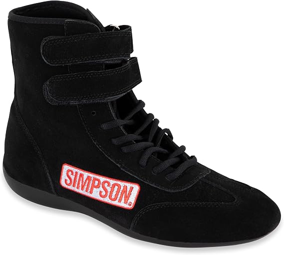 SIMPSON Racing 28700BK High Top Racing Shoes Adult Size 7 Black Pair