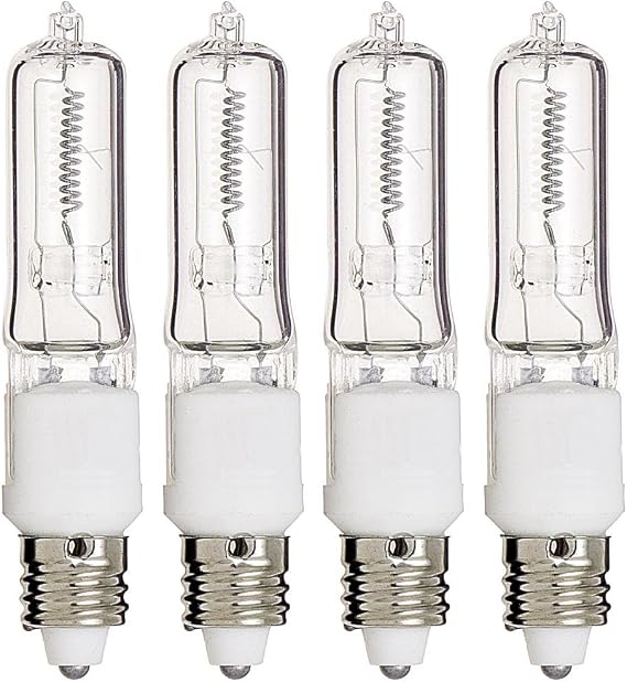 KOR Q250CL/MC 250 Watt JD T4 E11 Mini Candelabra Base Light Bulbs, 4-Pack