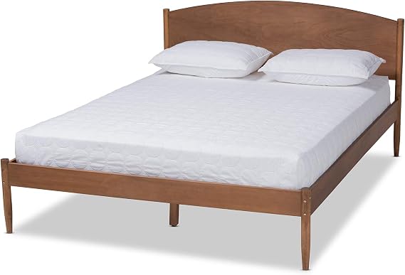 Baxton Studio Platform, Queen, Ash walnut