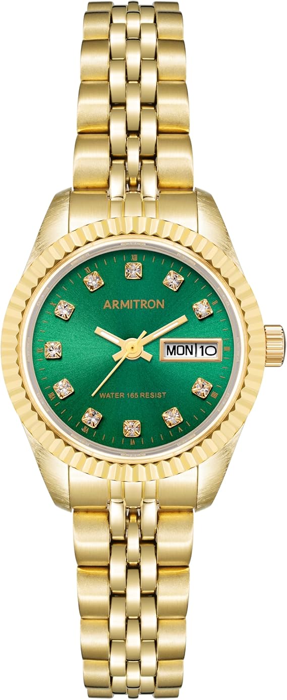Armitron Women's Genuine Crystal Accented Day/Date Function Bracelet Watch, 75/2475