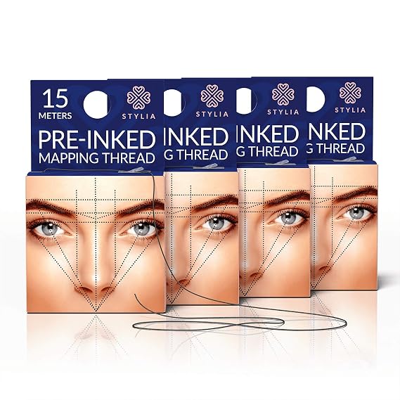 Microblading Supplies Pre-Inked Eyebrow Mapping String 60 Meters - Ultra-Thin, Mess-Free Thread, Create a Crisp, Spot-on Brow Map Every Time Hypoallergenic, Cosmetic Grade For Permanent Makeup