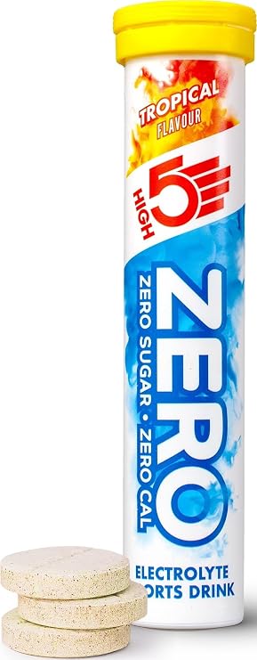 HIGH5 ZERO Electrolyte Tablets for Hydration, Tropical, 20 Tablets | Zero calories and sugar free. Enhanced with Vitamin C. Electrolytes to support performance and wellness.