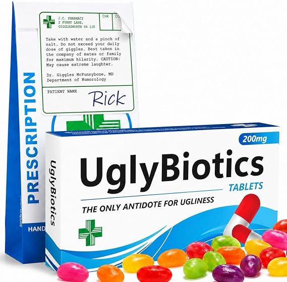 UglyBiotics Rude Sweets - Funny Special Sister or Brother in Law Male Gifts - Practical Jokes & Pranks, Secret Santa Novelty Gag Christmas Stocking Fillers, Sentimental Man Present for Best Boyfriend