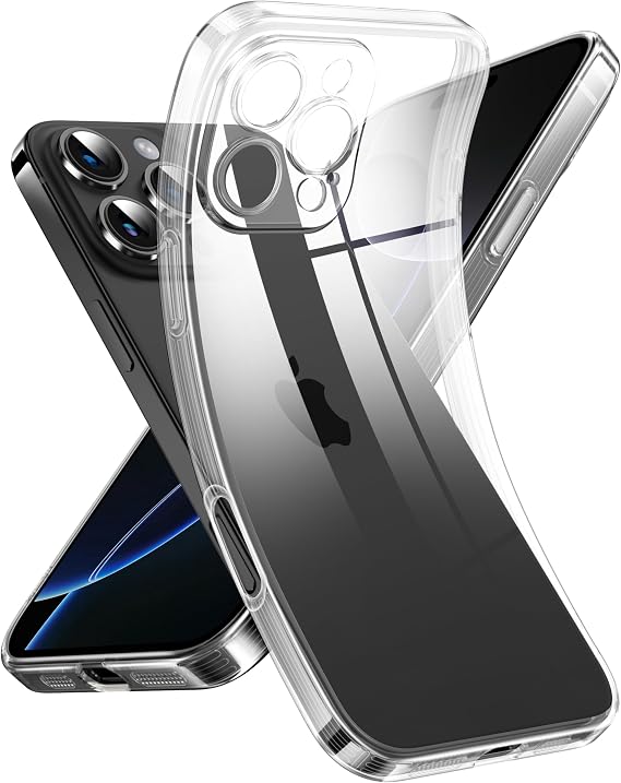 Supdeal Crystal Clear Case for iPhone 16 Pro Max Never Yellow with Camera Protection Silicone Transparent Mobile Phone Case Soft Fit Ultra Thin and Lightweight Case Cover 6.9 Inches Transparent