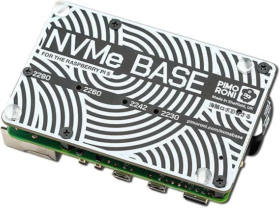 NVMe Base for Raspberry Pi 5 M.2 HAT PCIe Extension Board (M.2 2230 to 2280 Supported) (0TB (M.2))