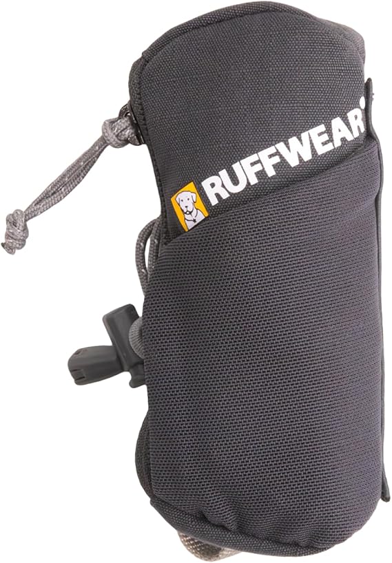 Ruffwear, Stash Bag Mini Dog Poop Bag Holder, Basalt Gray | Compact Leash Pouch, 2-Strap Attachment, Zip Pocket Fits Standard Roll, Grippy Starter Pad, Cinch Poop Loop, Mesh Pocket