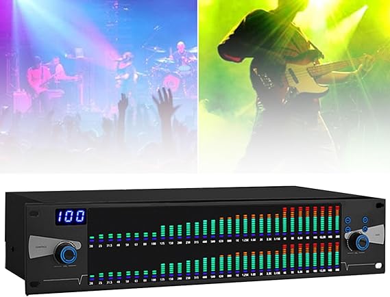 Professional Stereo Graphic Equalizer with 31-Band Digital EQ, LED Spectrum Display, 10 Presets, Noise Reduction, Low/Mid/Treble Adjustment - Perfect for Music Lovers!