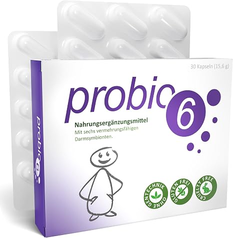 probio6 Capsules 6 Selected Premium Bacterial Cultures 30 Capsules Monthly Supply Intestinal Bacteria Without Inulin