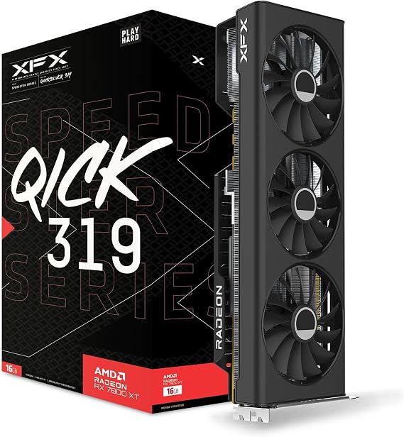 XFX Speedster QICK319 RX 7800 XT CORE Gaming Graphics Card 16GB GDDR6 HDMI 3xDP, AMD RDNA 3 RX-78TQICKF9