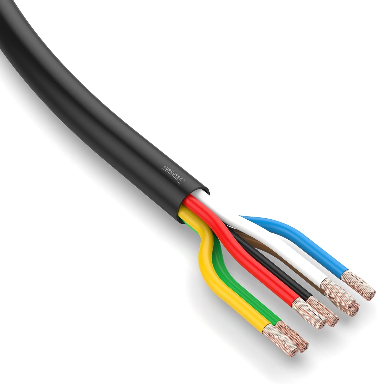 AUPROTEC FLRYY Car Cable 7 x 1.5 mm² 5 m Round Cable Vehicle Cable / Vehicle Cable Various Applications I 7-Pin Cable Suitable for Trailers