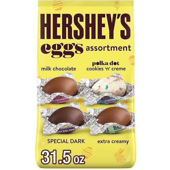 HERSHEY'S Assorted Flavored Eggs, Easter Candy Bag, 31.5 oz (158 Pieces)