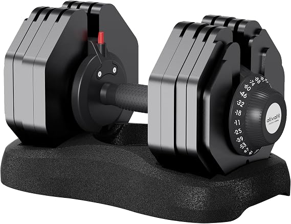 ATIVAFIT Adjustable Dumbbells Set, 588LB Quick Adjust Free Weights with Double Safety Lock & Anti-Slip Steel Handle, Space Saving Home Gym Equipment for Full Body Strength Training
