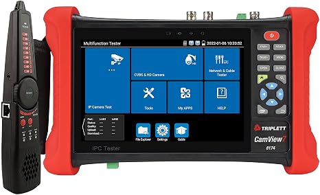 Triplett 8174 CamView 7 Security Camera Tester and 2.4G Spectrum Analyzer with 7" Retina Touch Screen