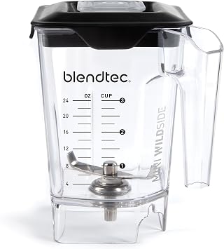 Blendtec Mini WildSide 46 oz, Five Sided, Personalized Blender Jar Vented Latching Lid, BPA-free, Clear