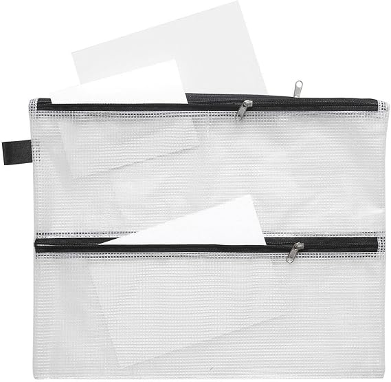 4 Chamber Small Items Bag A4/A6 PVC Zip Black