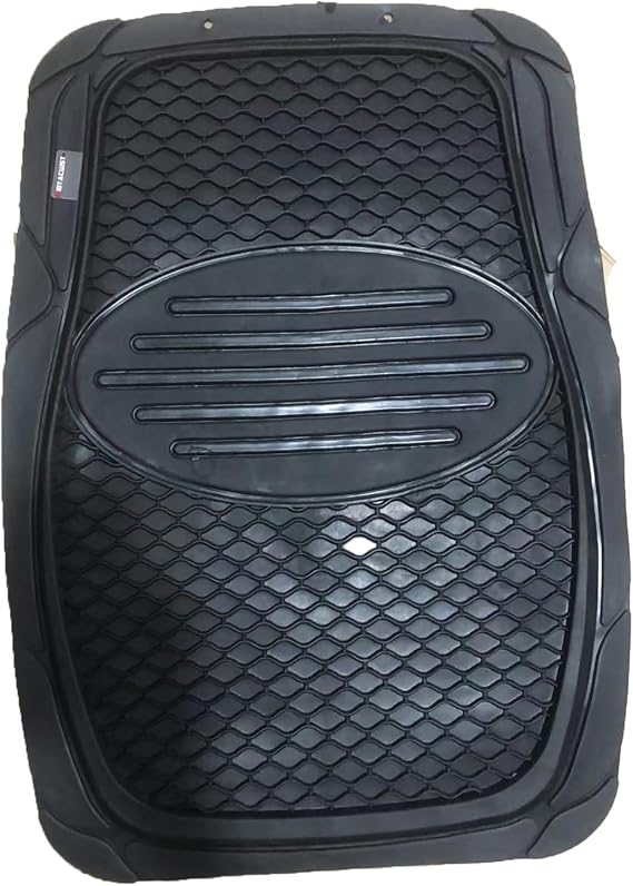 Floor Mats for Cars, Black Deep Dish All-Weather Mats, Waterproof Trim-to Fit Automotive Floor Mats for Cars Trucks SUV, Universal Floor Liner Car Accessories, Full Set