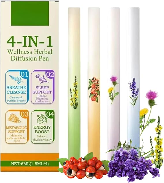 Herb_al Diffuser Pen 4 PCS, Vaporless Fum Inhaler for Quitting Bad Habit