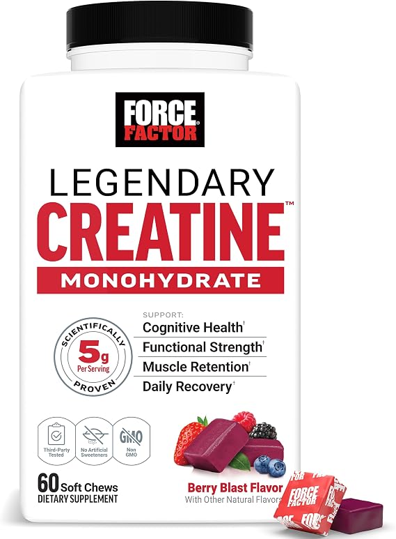 Force Factor Legendary Creatine Chews, 5g Creatine Monohydrate