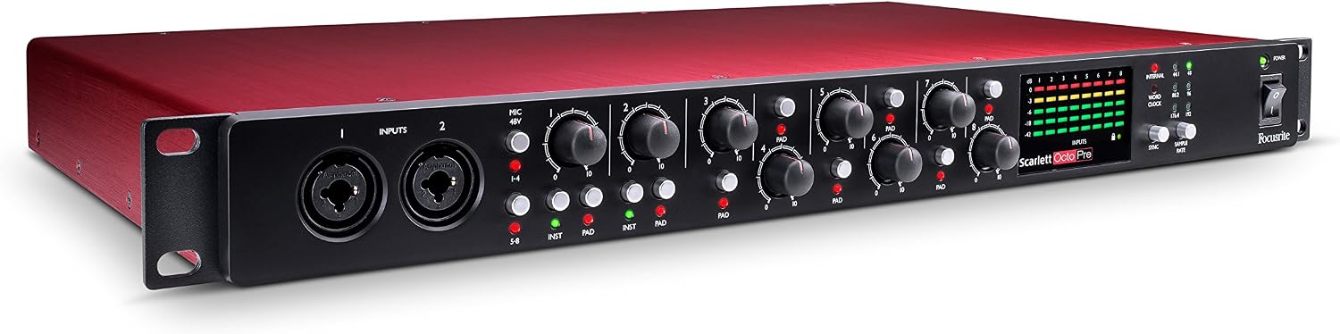 Focusrite Microphone Preamp, 8-Channel Mic Preamp, Scarlett OctoPre