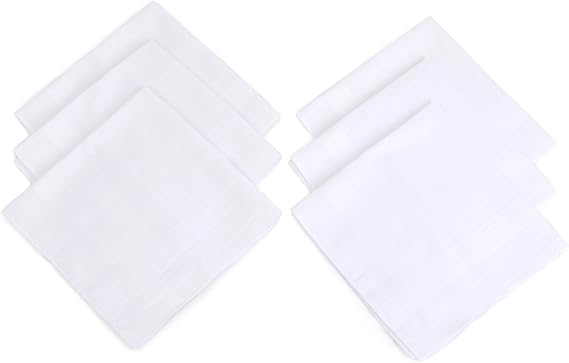 boxed-gifts Men's Solid Cotton Handkerchiefs 6 pieces