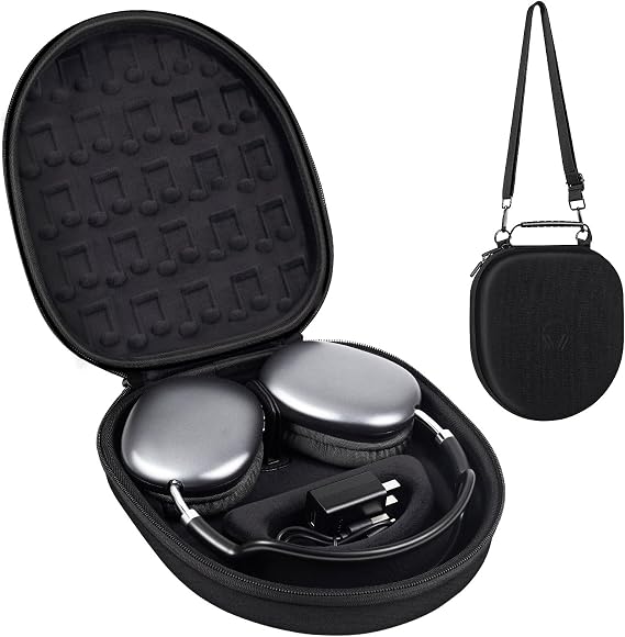 Smart Case for AirPods Max Hard Case, Portable Travel Carrying Headphone Cover Hard Shell Storage Bag, Protective Organizer Box for New Airpod Max with Detachable Shoulder Strap