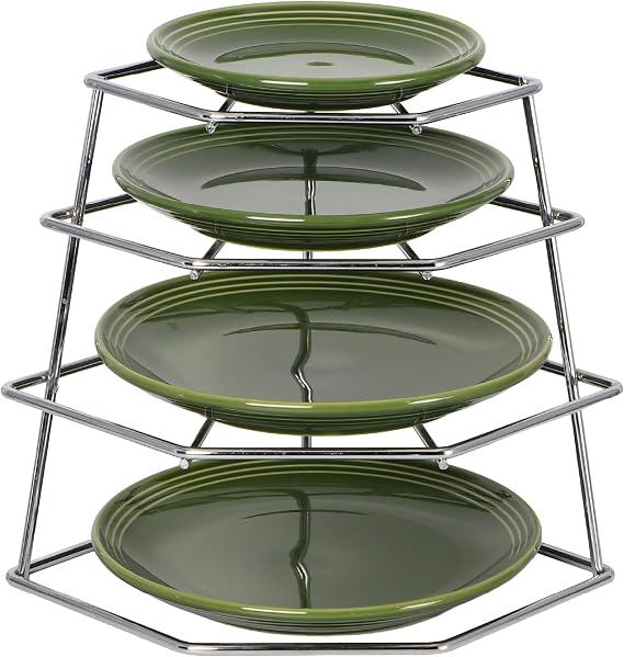 Buckingham 4 Tier Corner Plate Rack Kitchen Cupboard Organiser Premium Quality Dish Rack Space Saver Shelf Organiser 23 Cm (Chrome)