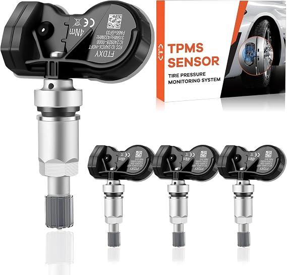 4PCS Multi-Protocol TPMS Tire Pressure Sensors Fit for Ford All Models 315&433MHz Snap-in Tire Pressure Monitoring System Replacement Fit for Fiesta Focus Kuga Transit Ranger