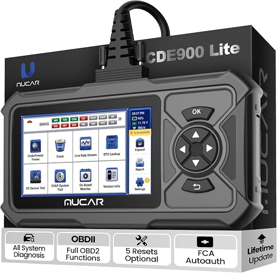 MUCAR CDE900 Lite OBD2 Scanner Diagnostic Tool, All System Car Diagnostic Scan Tool with 5 Hot Services Options, FCA AutoAuth, Lifetime Update, No Subscriptions