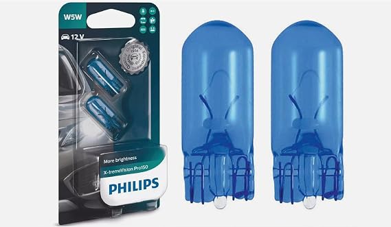 Philips T10 W5W 12V X-tremeVision Pro150 Plate, Park Ceiling Bulb, Package of 2