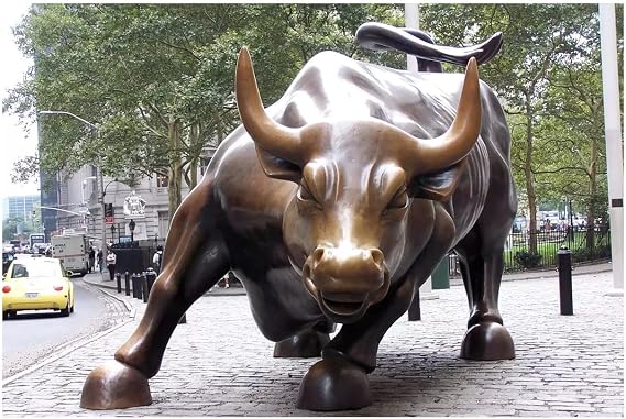 The Wall Street Bull Gallery-Wrapped Canvas Giclee Wall Art Print by Unknown Artist