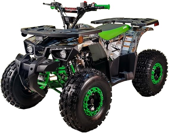 X-PRO Orca 125cc ATV with Automatic Transmission w/Reverse, LED Headlights, Electric Start, Big 19"/18" Tires! (Tree Camo/Green)