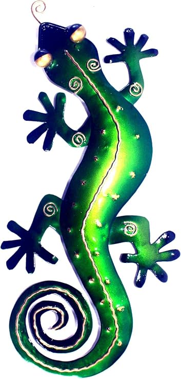 Iron Green Gecko Wall Decor Medium