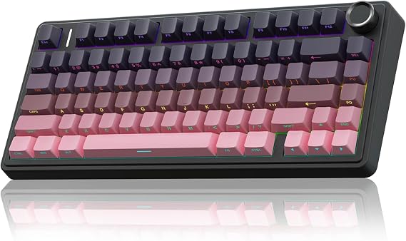 Aula F75 Mekanik RGB TKL Reaper Switch Kablosuz Makrolu Hot Swap Klavye Gradyan Pembe