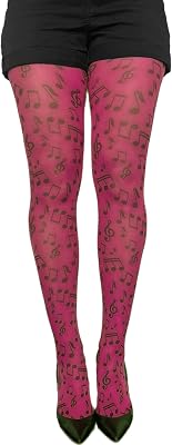 Pink Musical Notes Tights for women