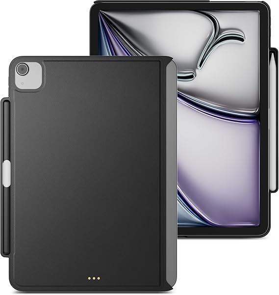 MAGEASY CoverBuddy Magic Keyboard Compatible Case for iPad Air 11 (M4 2026 / M3 2025 / M2 2024, 8th/7th/6th Gen) iPad Case fits Magic Keyboard with Heat Dissipation & Pencil Holder (Black 5.0)