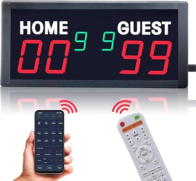 YZ 6 Digits Bluetooth Electronic Scoreboard, Digital Scoreboard with Remote, Cornhole Score Keeper Basketball Scoreboard for Indoor&Outdoor Game, ShuffleboardBilliardVolleyball