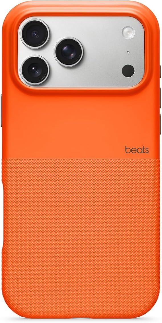 Beats iPhone 17 Pro Max Rugged Case with MagSafe & Camera Control, Scratch & Drop Tested, Matte Texture with Microfiber Lining - Sierra Orange