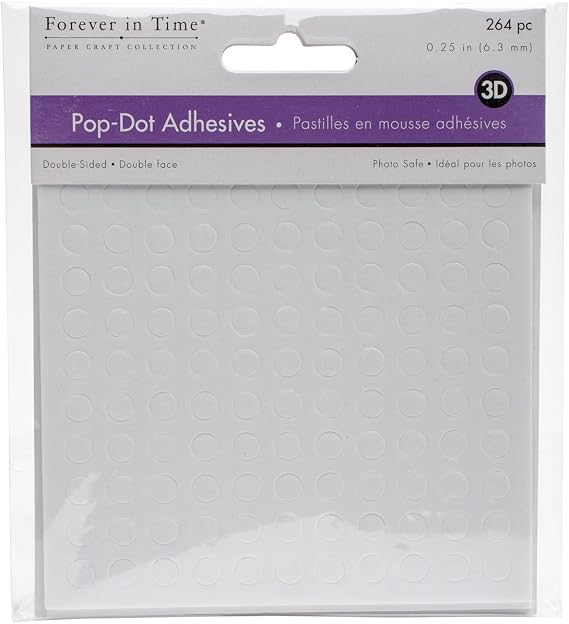 Forever in Time 3D Pop Dots for Scrapbook, 264-Piece, 0.25"