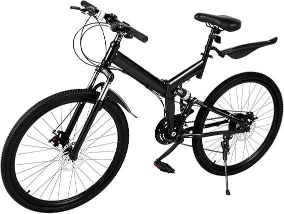 26 inch Mountain Bike for Men Women, 21 Speeds High-Carbon Steel Frame, Double Disc Rrake, Sport Cycling MTB Bicycle for Adult, for Mountain Trails, Students, Office Workers, Urban Environments