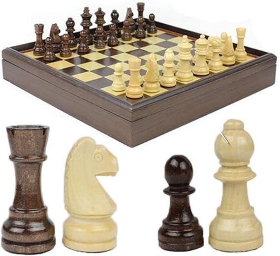 Wood Chess Set Portable Game of 31315.3cm Box Chessboard King Height 6.2cm