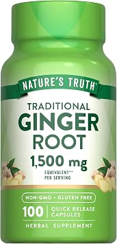 Nature's Truth Ginger Root Capsules | 100 Count | from Ginger Root Extract | Non-GMO and Gluten Free Supplement