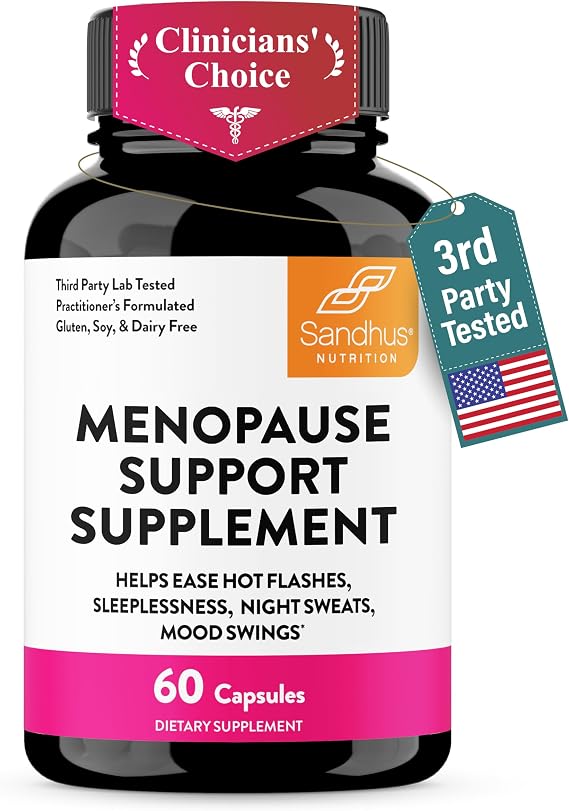 Menopause Support Supplements for Women, Black Cohosh Ashwagandha 60 Count