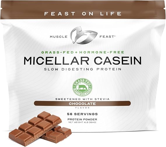 Muscle Feast Grass Fed Micellar Casein Protein Powder, Chocolate (4lb)