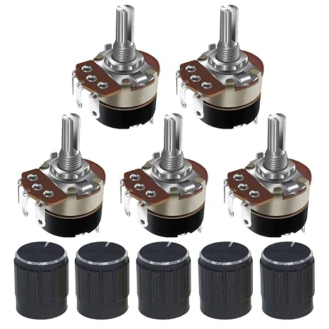 5PCS WH138 5K ohm Rotary Potentiometer with Switch